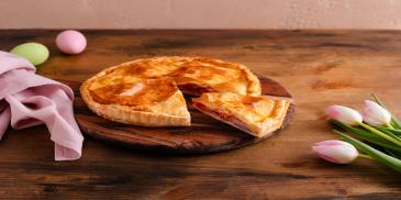 Pizza rustica parigina pomodoro e prosciutto cotto